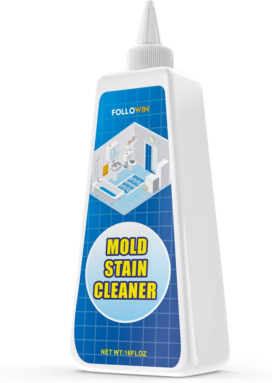 FOLLOWIN Mold and Mildew Stains Cleaner Gel 16oz for Washing Machine Front Loader Seal, Household