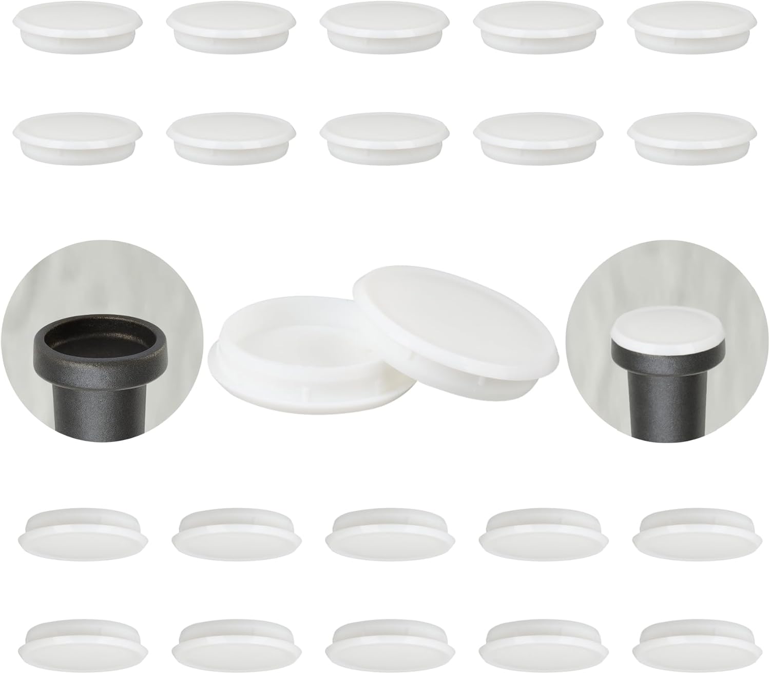 Wrought Iron Patio Furniture Feet Caps - Furnigear 1.33" Round Plastic Outdoor Chair Leg Caps
