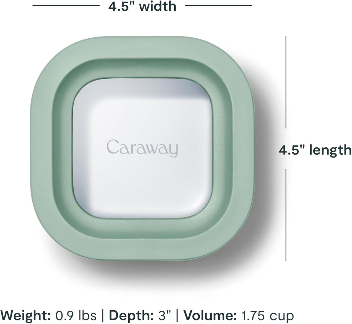 Caraway 2pc Glass Food Storage Set - 1.75 Cup Food Containers (2) - Non-Toxic Ceramic-Coated Glass