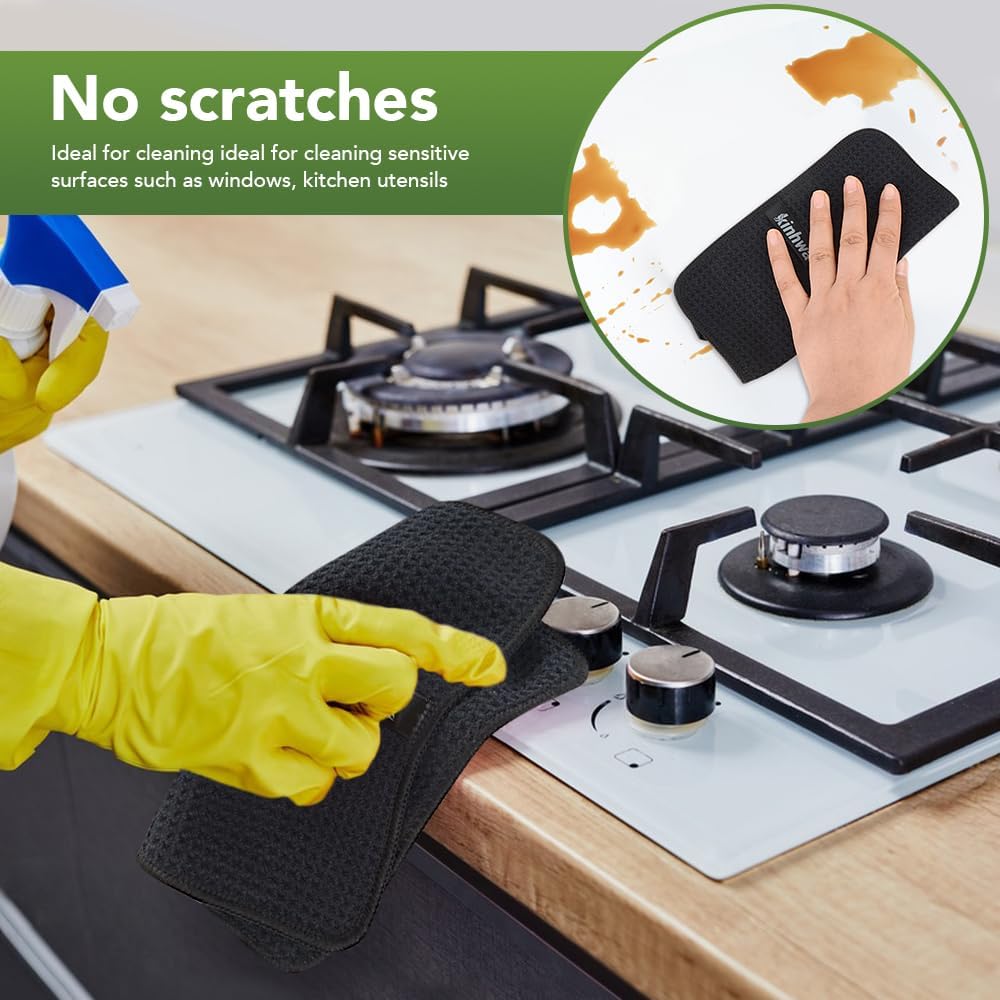 KinHwa Waffle Kitchen Towels for Washing Dishes Microfiber Dish Towels for Kitchen Ultra Soft