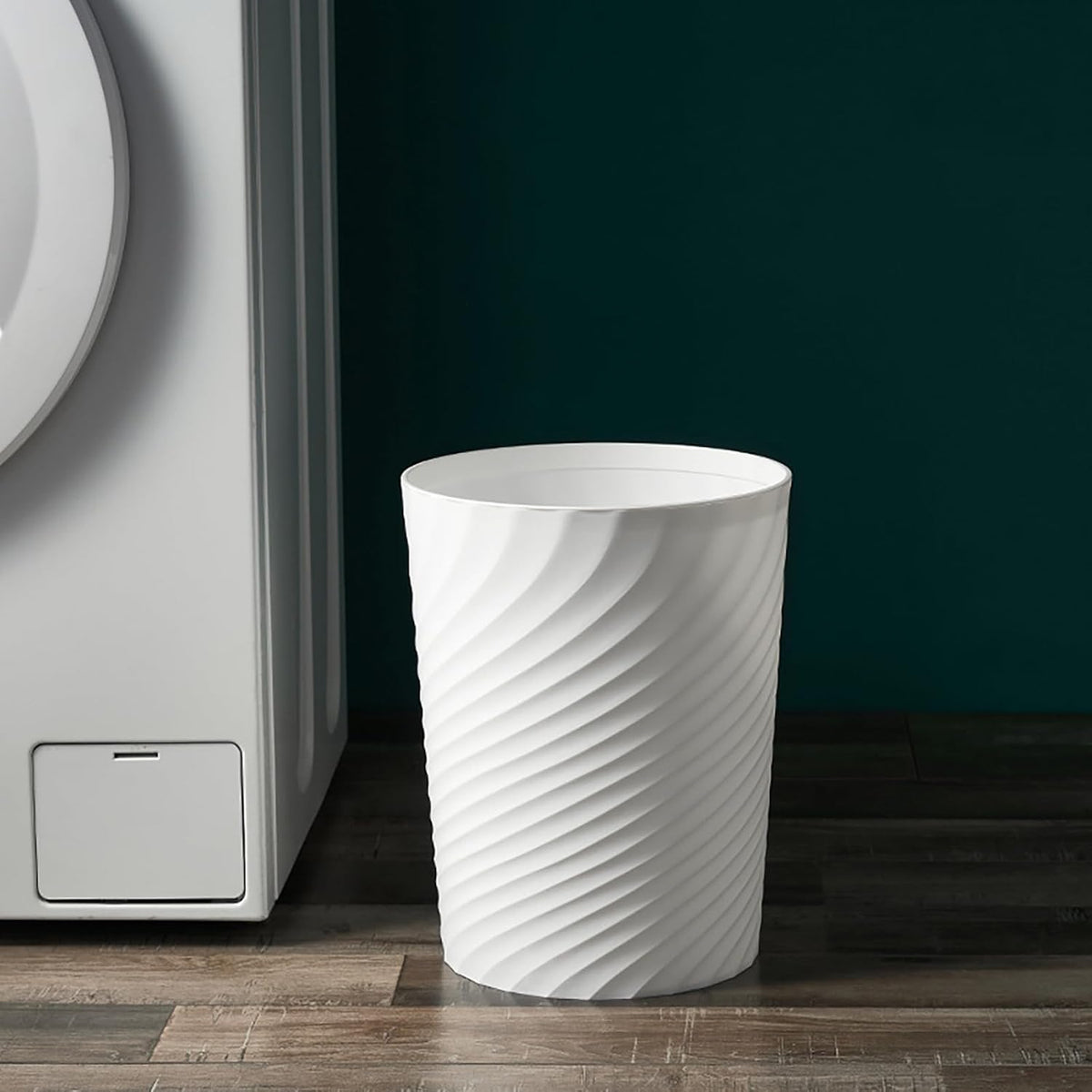 Small Bathroom Trash Can 1.8 Gallon Wastebasket Recycling Bin for Bedroom Office Kitchen (Black