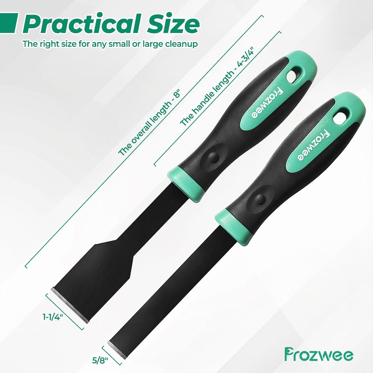 2PCS Carbide Scraper Set(1-1/4 inch & 5/8 inch),Super Gasket Scraper with Durable Tungsten Tip for