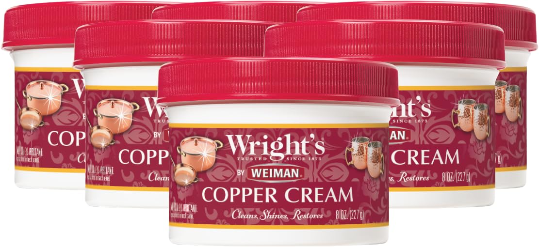 Wright's Copper and Brass Cream Cleaner - Gently Cleans and Removes Tarnish Without Scratching, 8