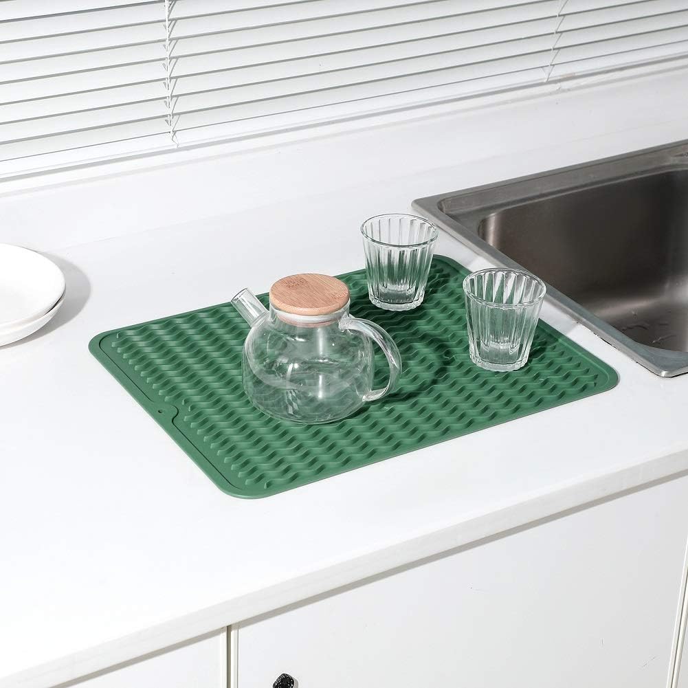 Silicone Dish Drying Mat for Multiple Usage,Easy clean,Eco-friendly,Heat-resistant Silicone Mat for