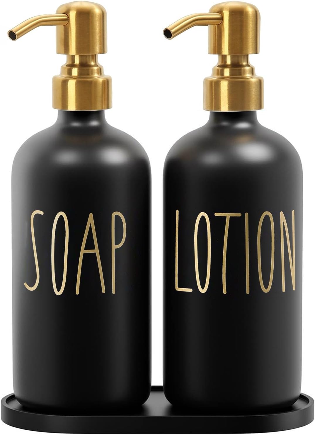 MOMEEMO Bathroom Soap Dispenser Set, Contains Hand Soap and Lotion Dispenser, Suitable for Black