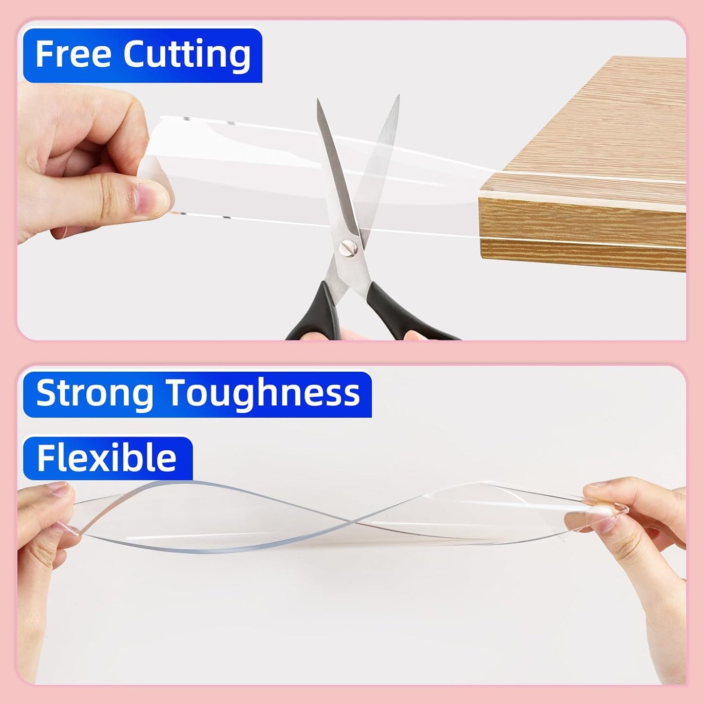 Clear Soft Corner Protectors for Furniture Strip,0.8in x9.84FT,2 Roll,Sharp Edge & Table