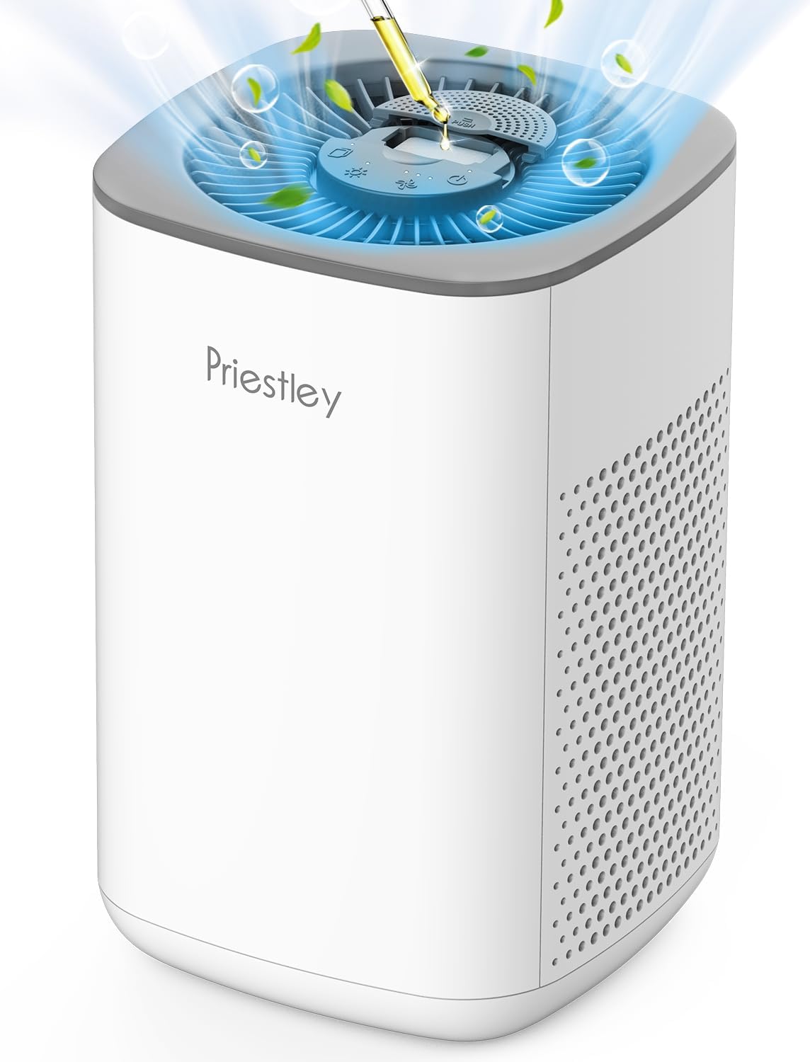 Priestley Small Air Purifiers for Home Bedroom Dorm Office Desktop, 20dB Quiet 3-in-1 HEPA Air