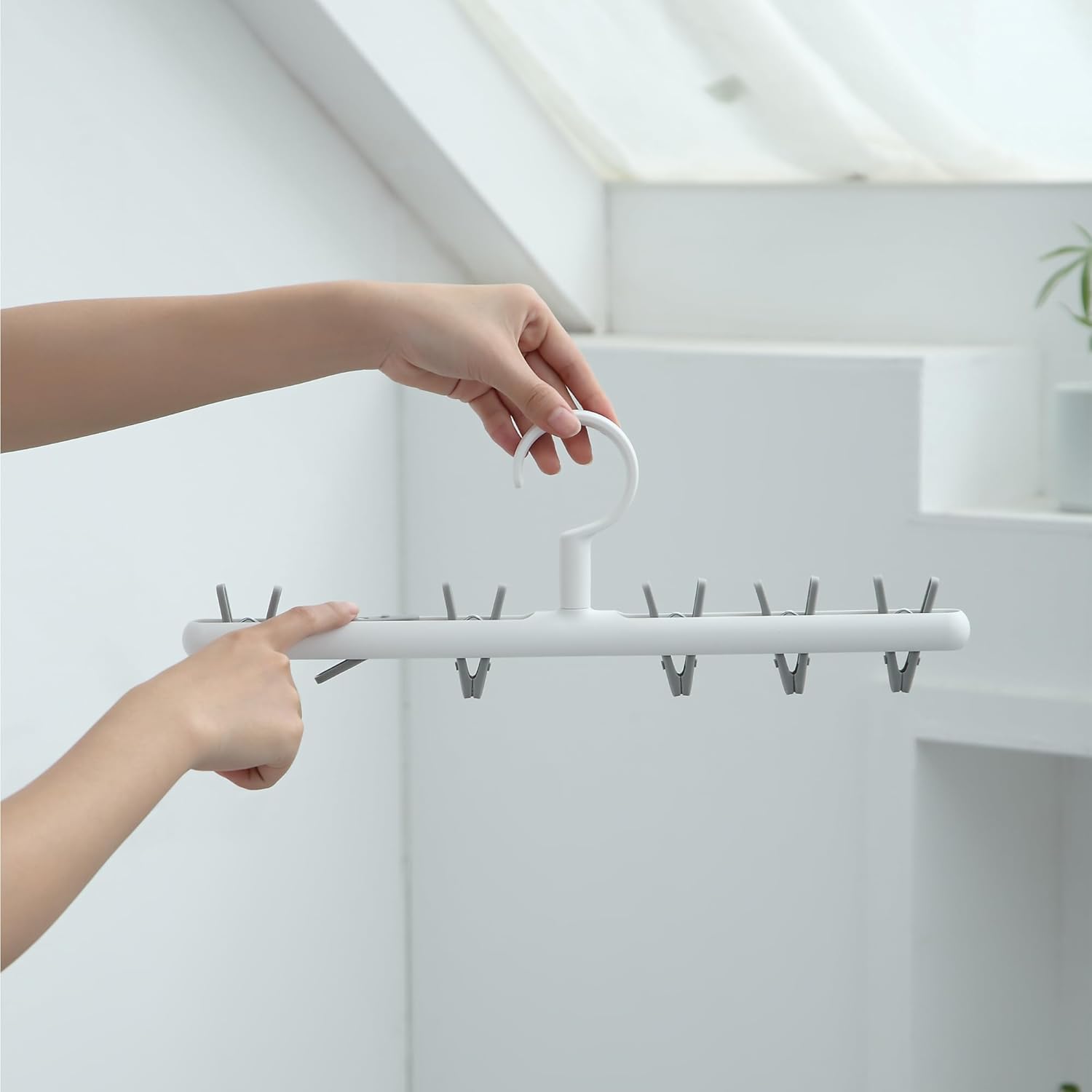Clothes Hanger 2 Pack Clothes Drying Racks Windproof for Drying Socks Bras Underwears Baby Clothes