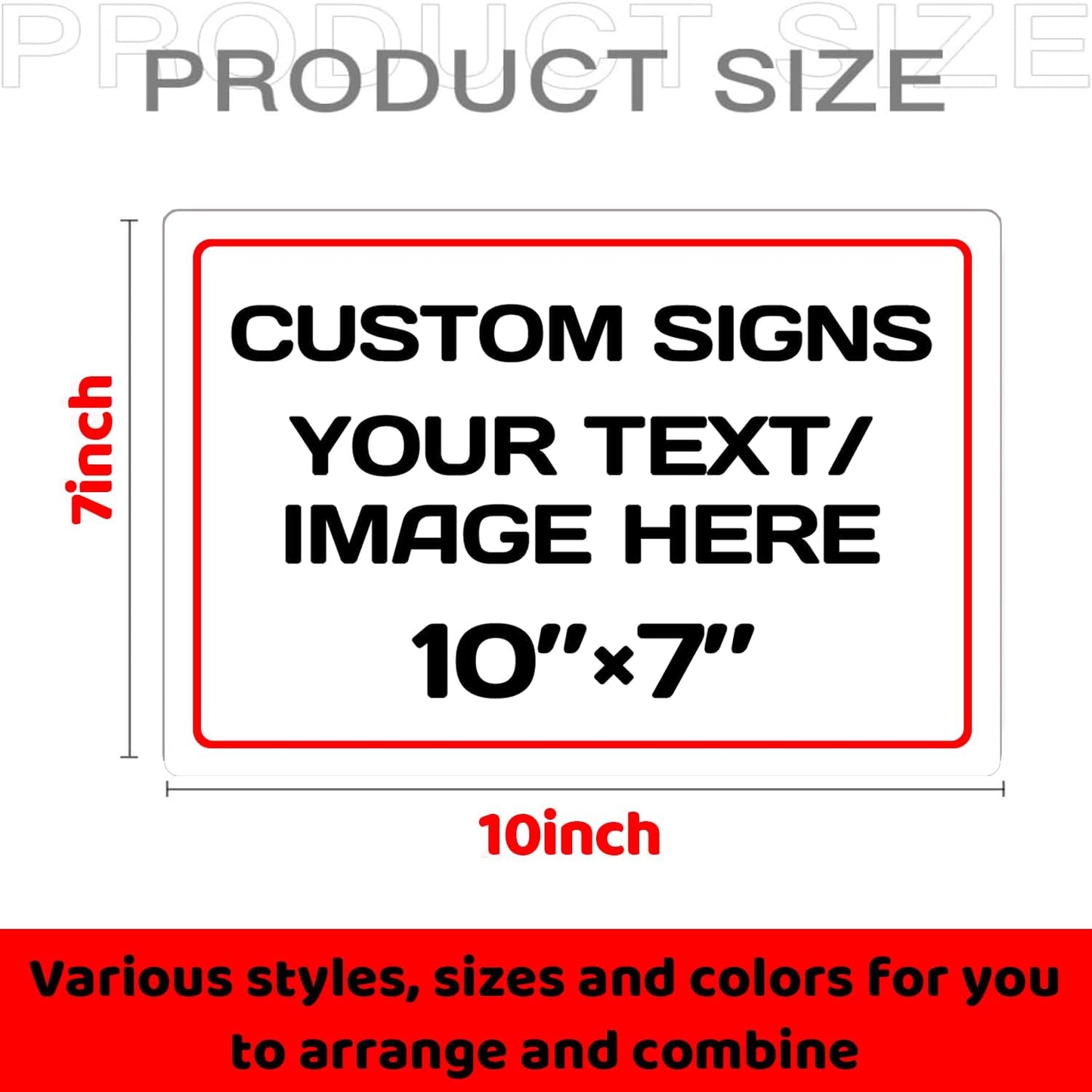 Personalized Aluminum Weatherproof Metal Sign - Multiple Sizes, Custom Text & Picture, Hazard