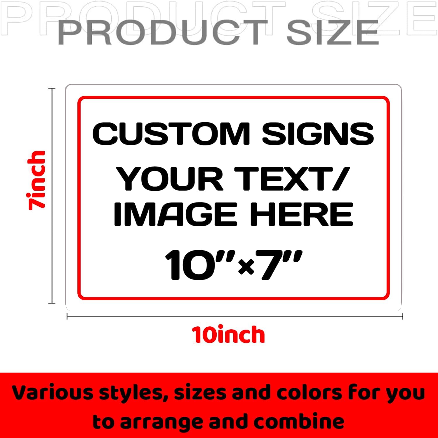 Personalized Aluminum Weatherproof Metal Sign - Multiple Sizes, Custom Text & Picture, Hazard