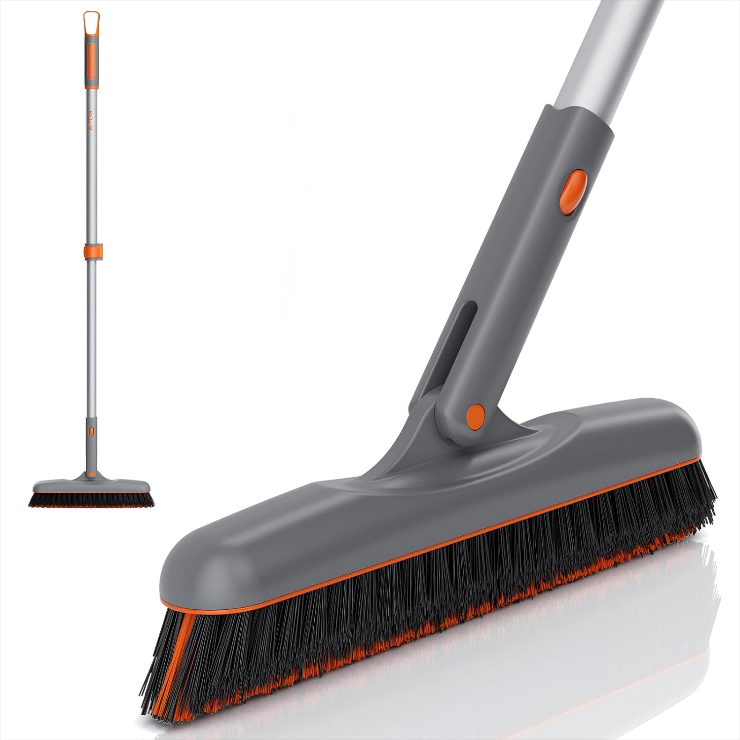 Eazer Grout Brush with Long Handle, 180°Rotation Tile Grout Cleaning Brush, V-Shape Shower Scrubber