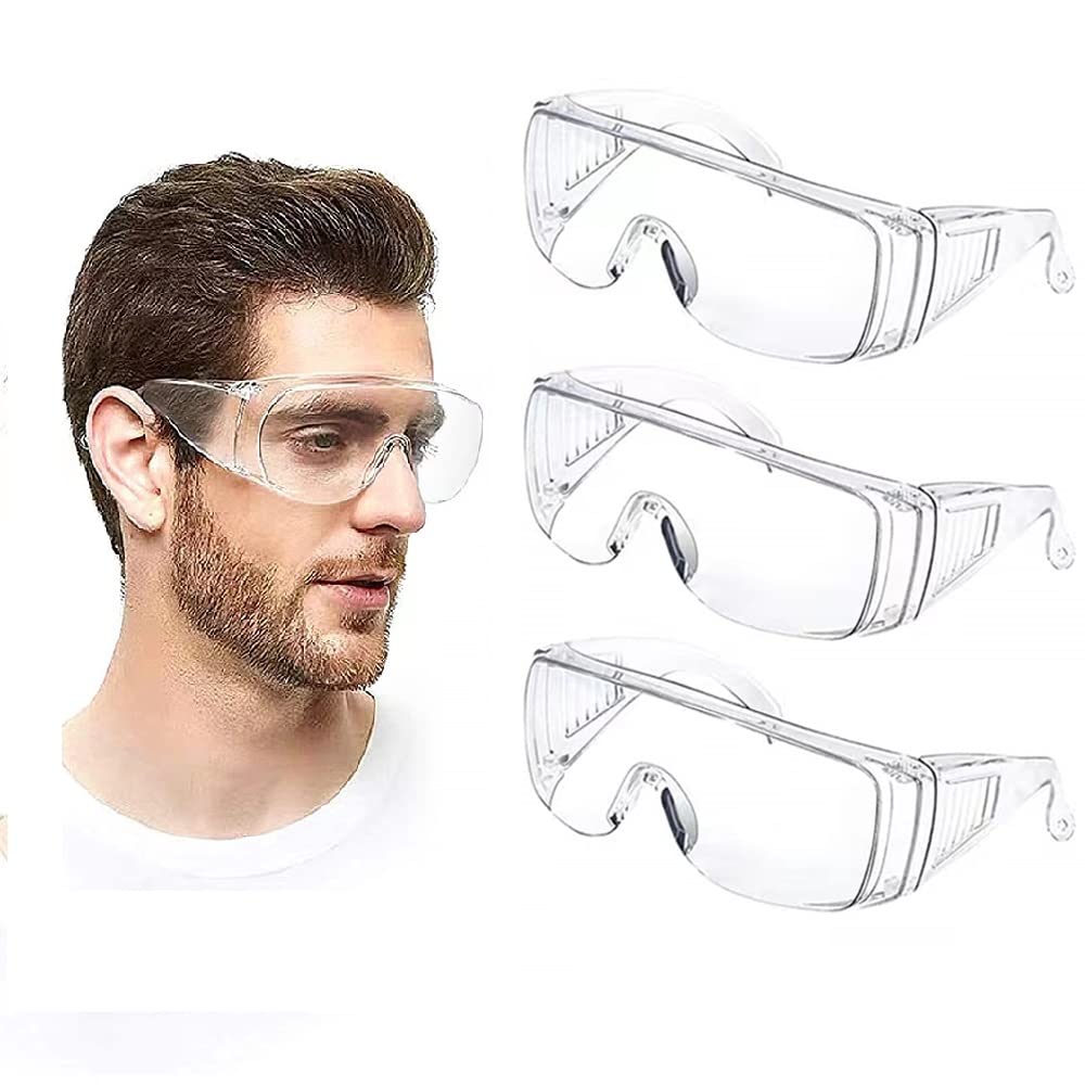 Safety Anti Fog Goggles 3-Pack - Over Eyeglasses, Dust/Chemical Splash Proof | ANSI Z87.1 Certified