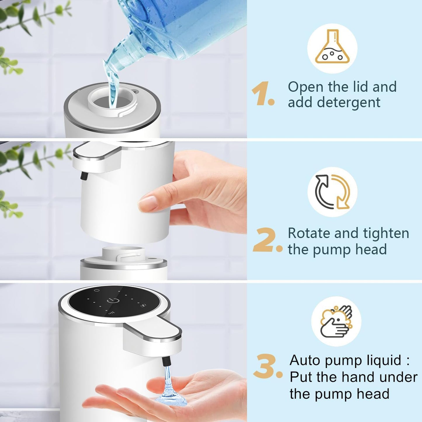 Automatic Liquid Soap Dispenser Bathroom Kitchen Dish Liquid Body Shampoo Shower Gel Hand Free