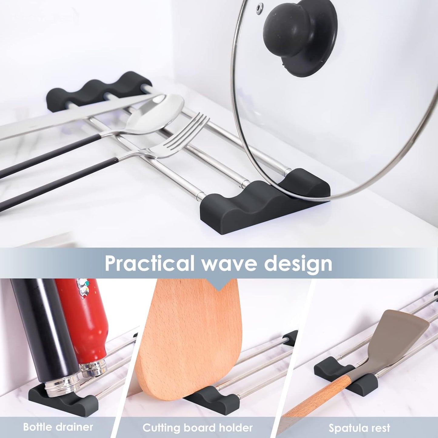 Tomorotec Adjustable Over-The-Sink Kitchen Rack for Dishcloths, Sponges, Bottles and Brushes