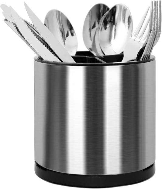 Silverware Caddy Cutlery Organizer for Countertop 360° Rotating Silverware Holder for Fork Knife