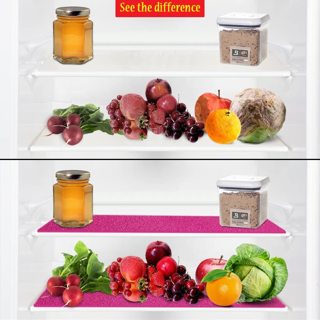 Dualplex® Fruit & Veggie Life Extender Liner for Fridge Refrigerator Drawers, 12x15 Inches (4 Pack)