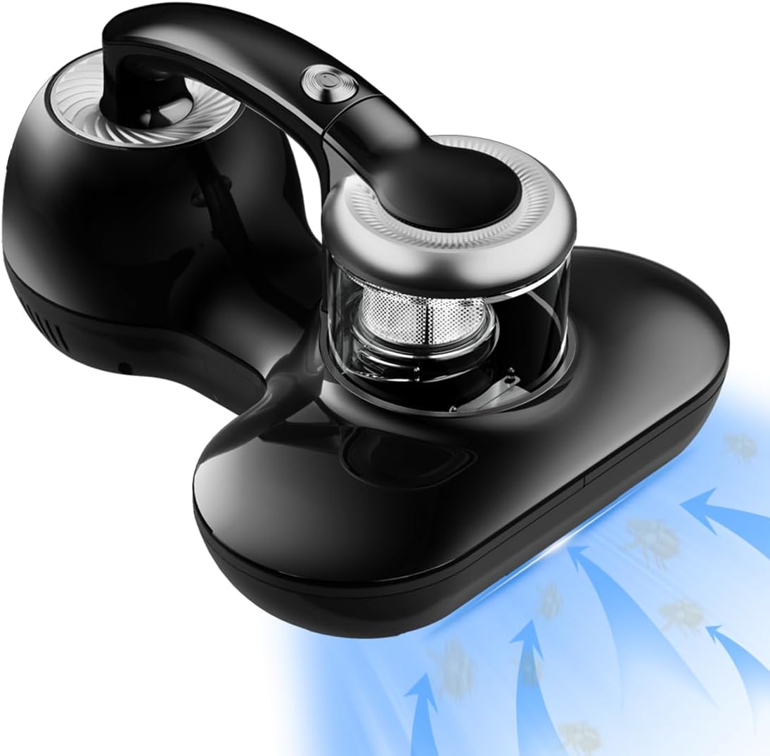 Mattress Vacuum Cleaner, Handheld UV Bed Vacuum Cleaner 16KPa & 12800 Vibrations Per/Min Upgraded