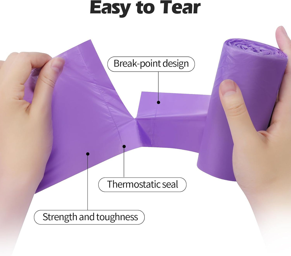 2-4 Gallon Portable Trash Bags,60 Counts Thicken portable Small Garbage Bags for Office