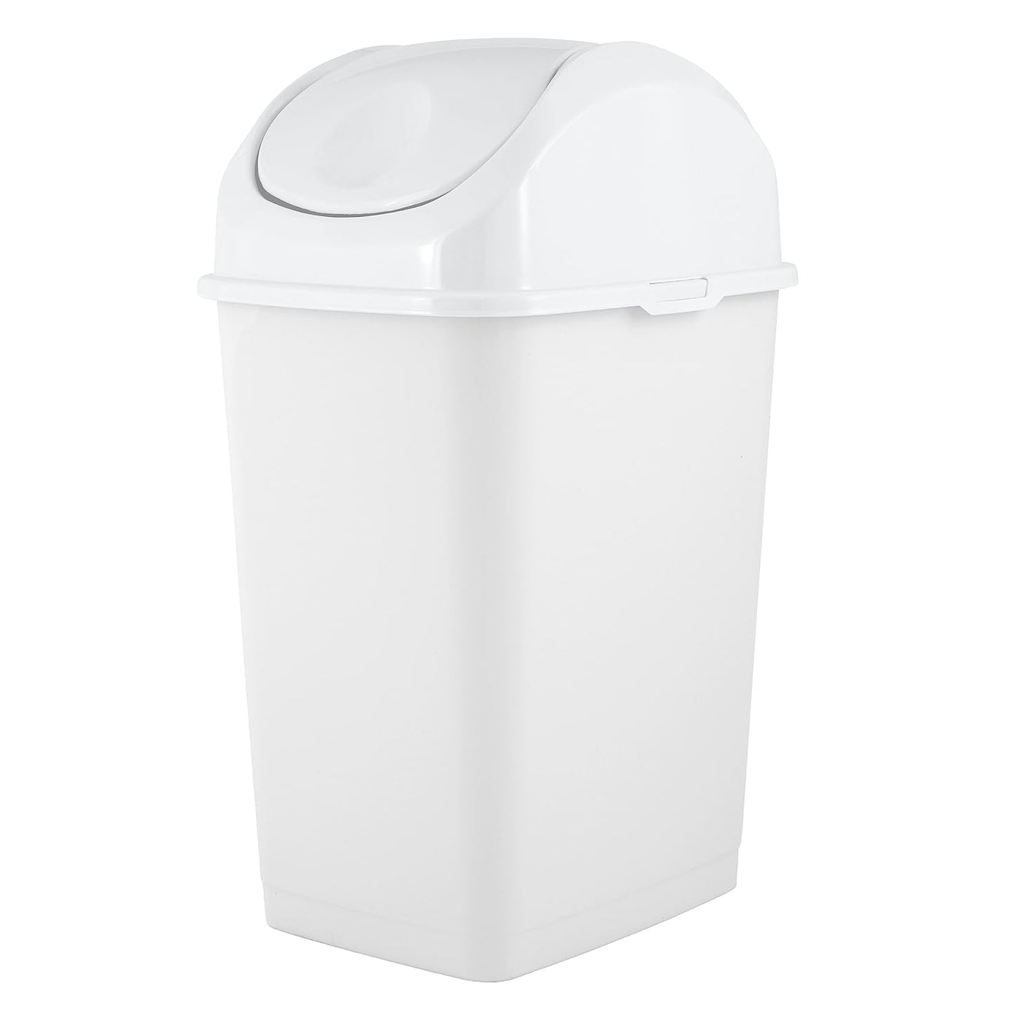 Superio Small 2.5 Gallon Plastic Trash Can with Swing Top Lid, Compact Slim Waste Bin for Under