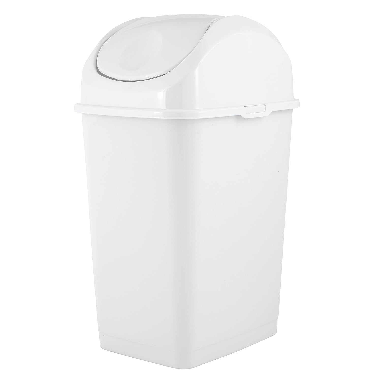 Superio Small 2.5 Gallon Plastic Trash Can with Swing Top Lid, Compact Slim Waste Bin for Under