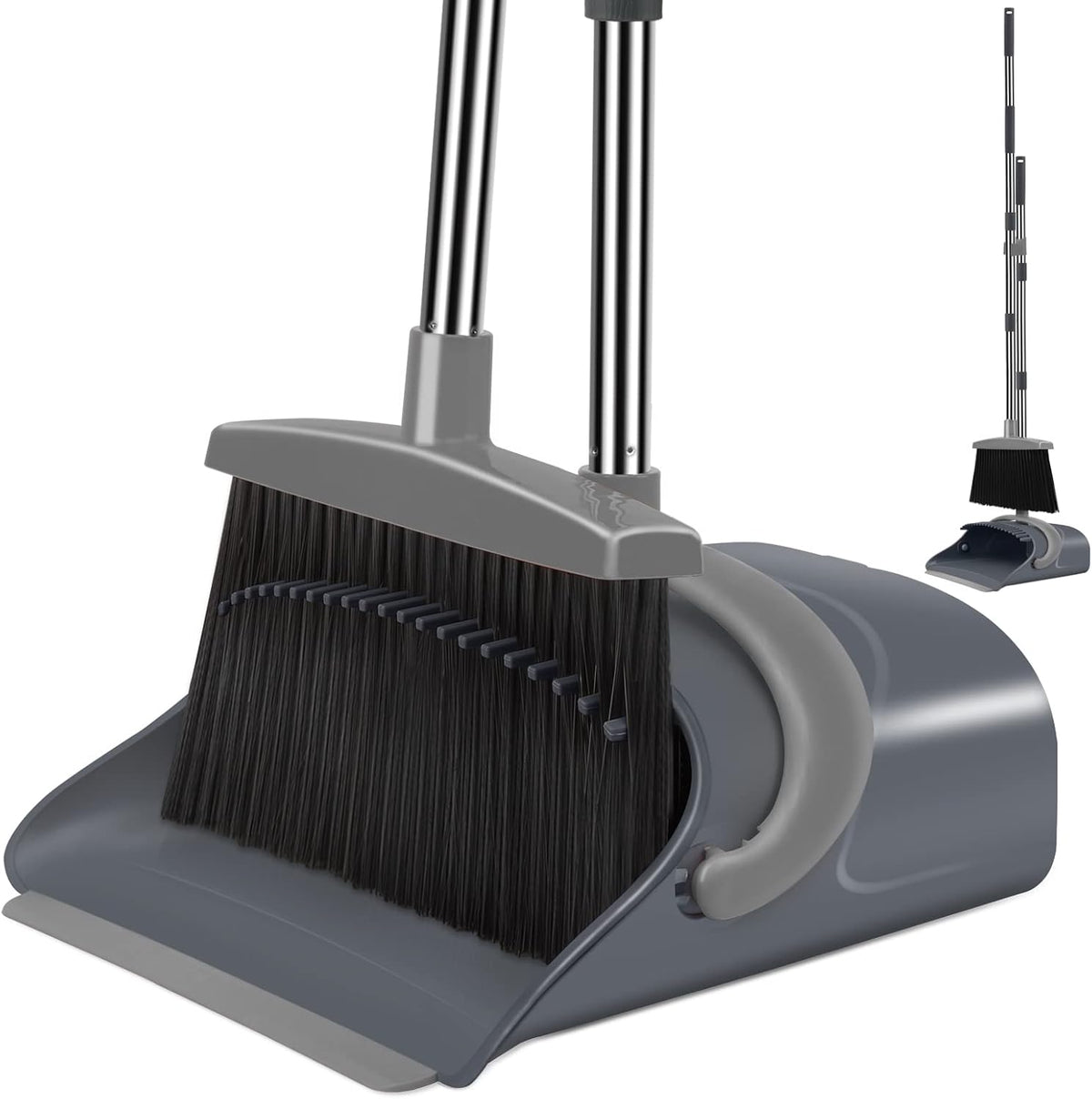 Broom and Dustpan Set, Dust pan with Long Handle, Broom with Dustpan Combo Set, Broom and Dustpan