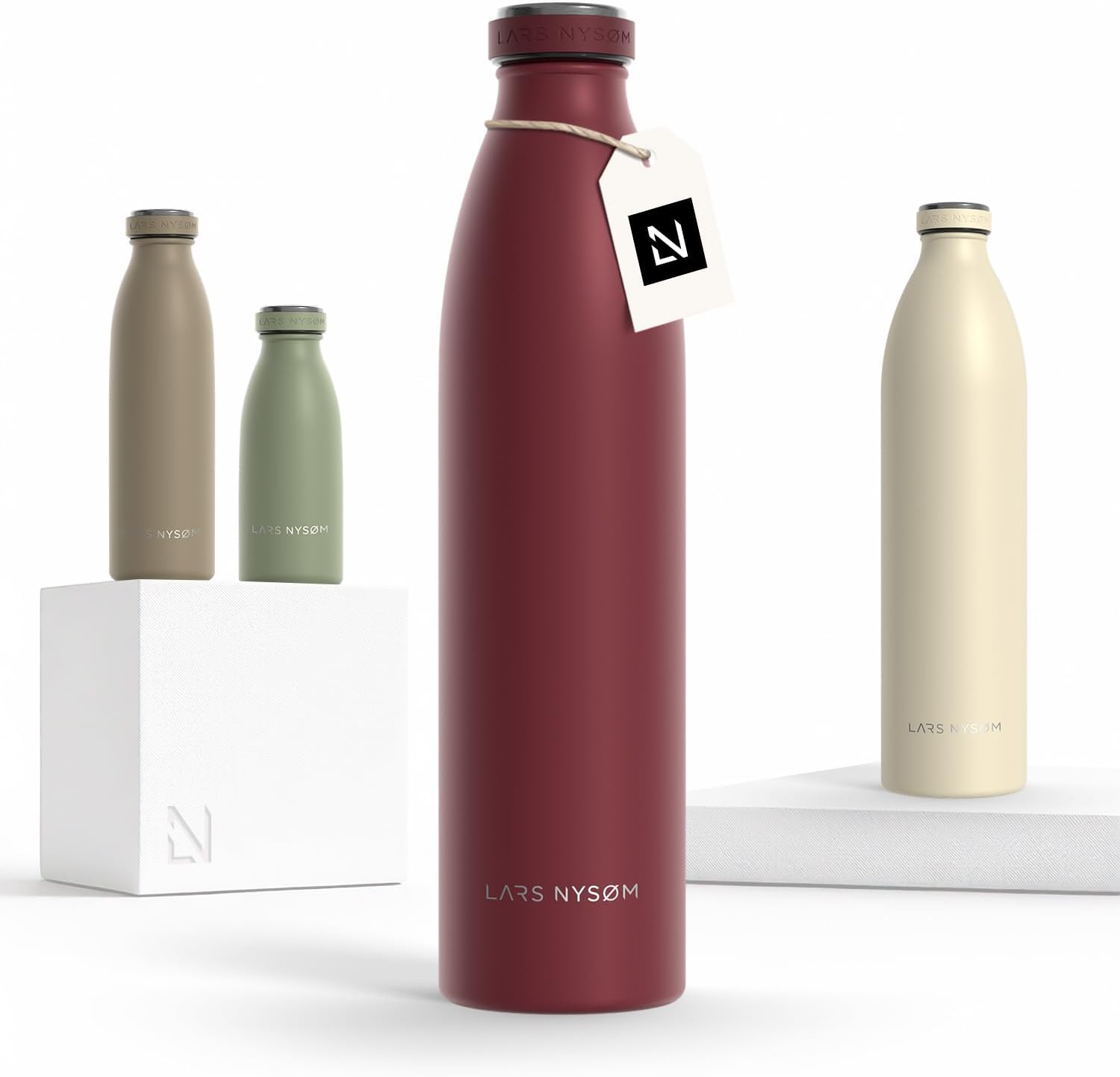 LARS NYSØM Stainless Steel Insulated Water Bottle 12oz 17oz 25oz 34oz 51oz | Insulated Thermo Flask