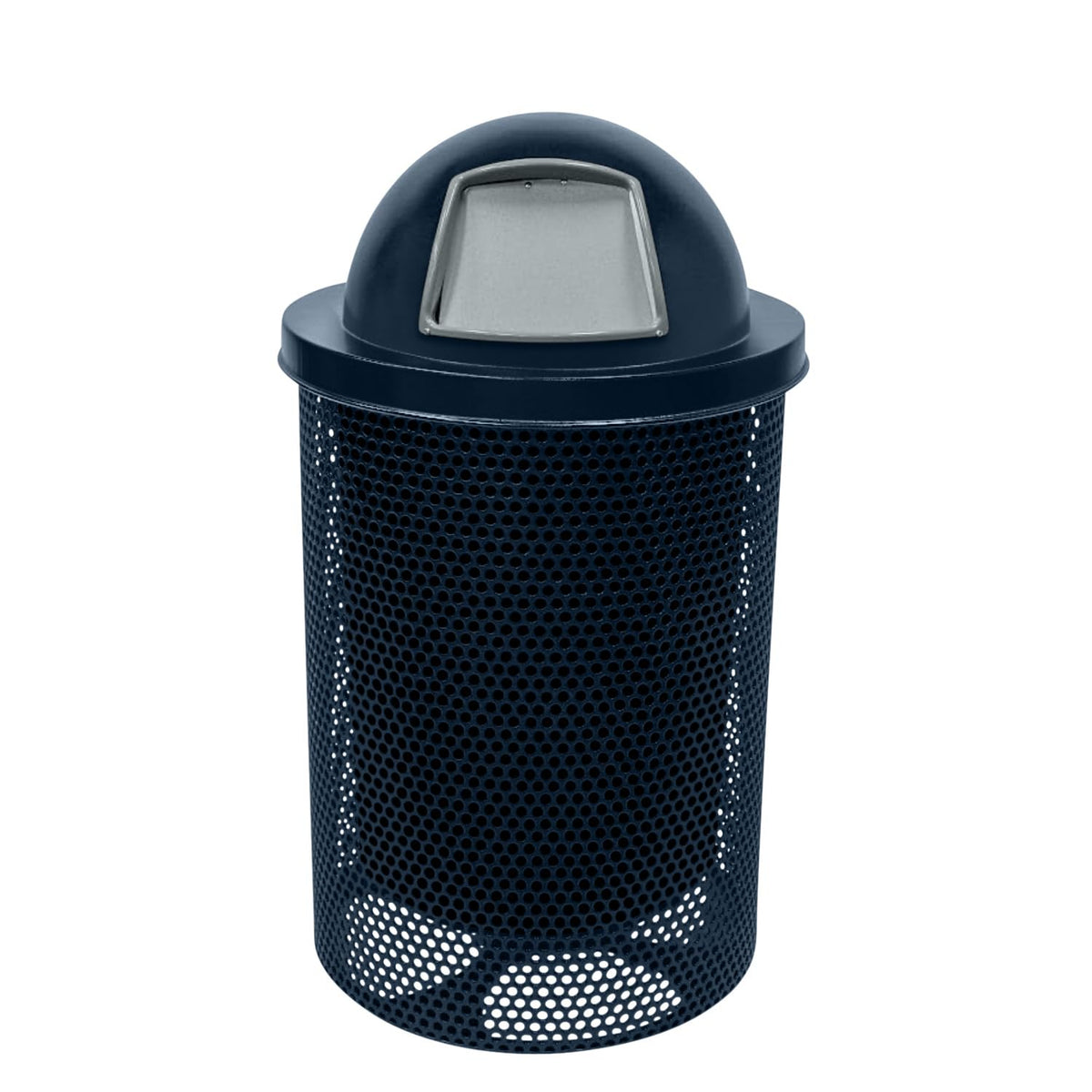 COATEDOUTDOORFURNITURE RDT-P-DBL Heavy Duty Round Trash Receptacle with Dome Top, Liner Included