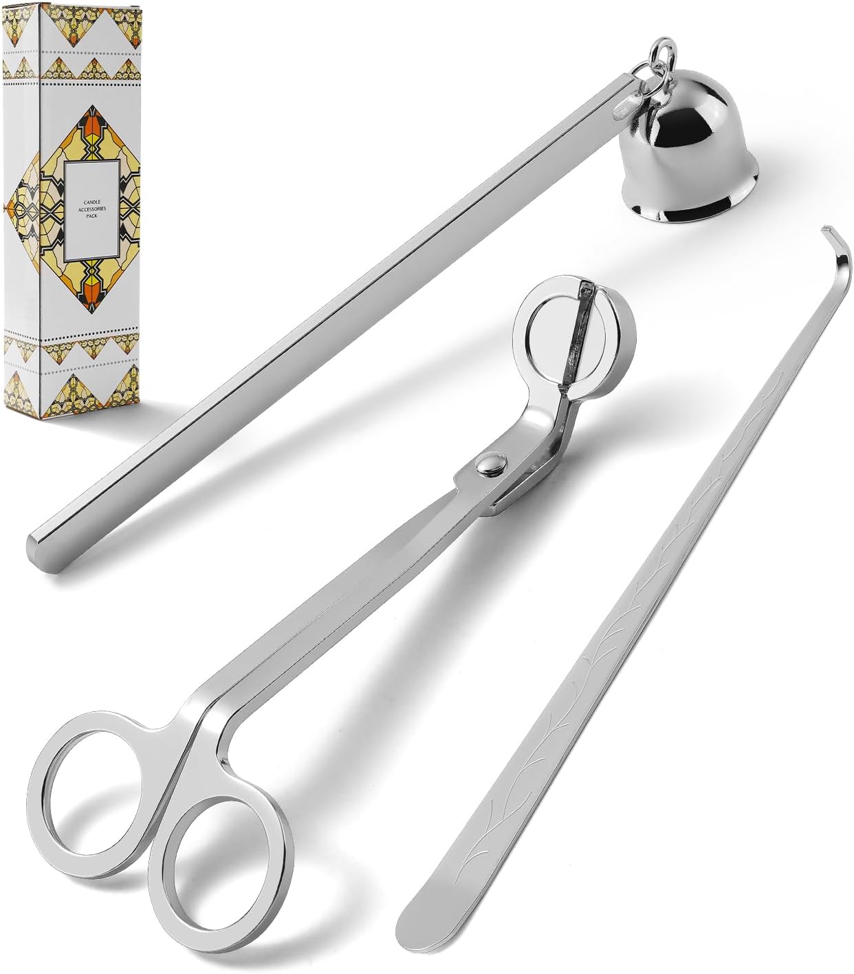 PATOISE 3 in 1 Candle Accessory Set, Candle Wick Trimmer Cutter, Candle Snuffer, Candle Wick Dipper
