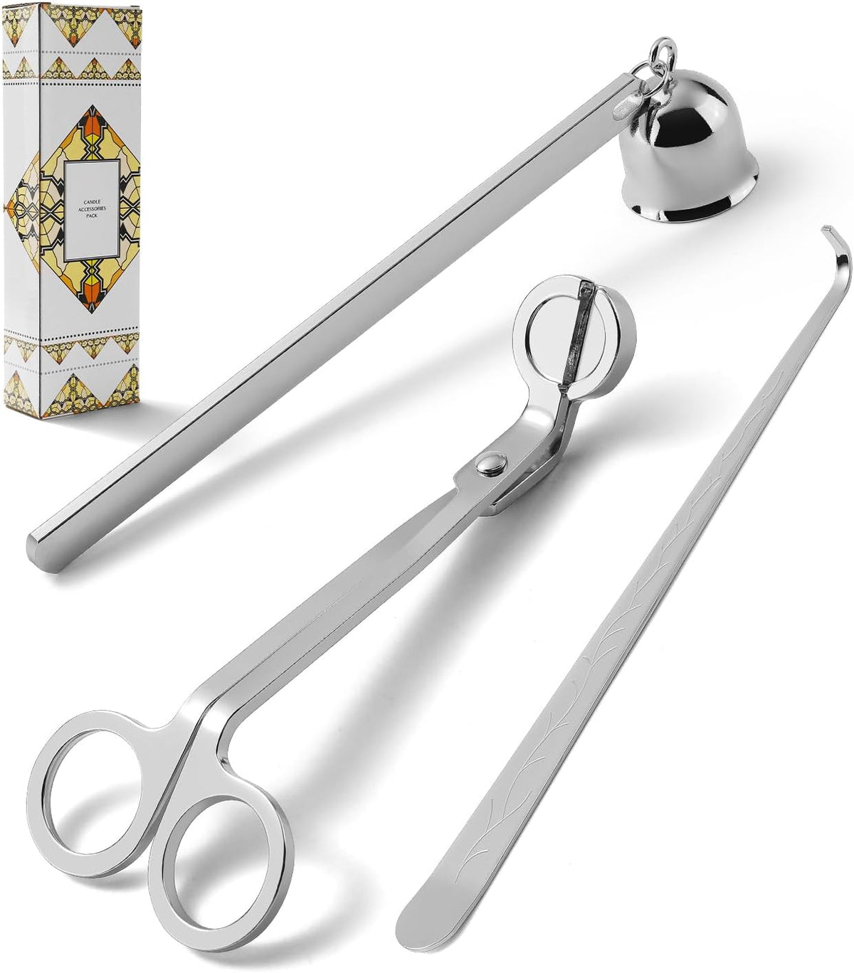 PATOISE 3 in 1 Candle Accessory Set, Candle Wick Trimmer Cutter, Candle Snuffer, Candle Wick Dipper