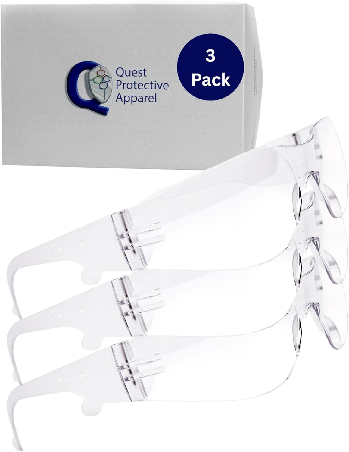 Quest Protective Apparel Safety Glasses for Men and Women - Anti Fog Safety Goggles for Shooting