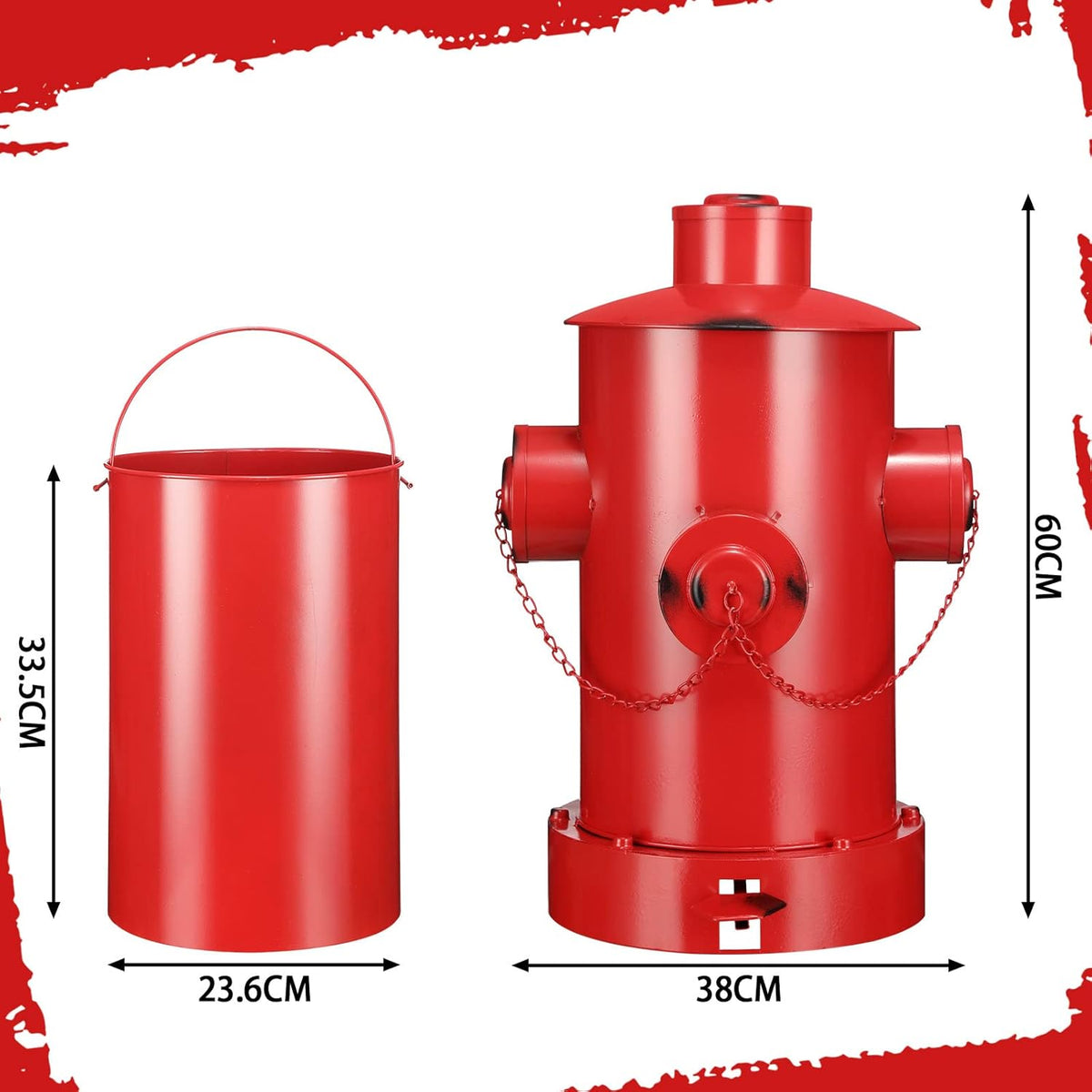 Hoolerry Fire Hydrant Trash Can Retro Creative Garbage Can with Inner Bucket Large Capacity Wrought