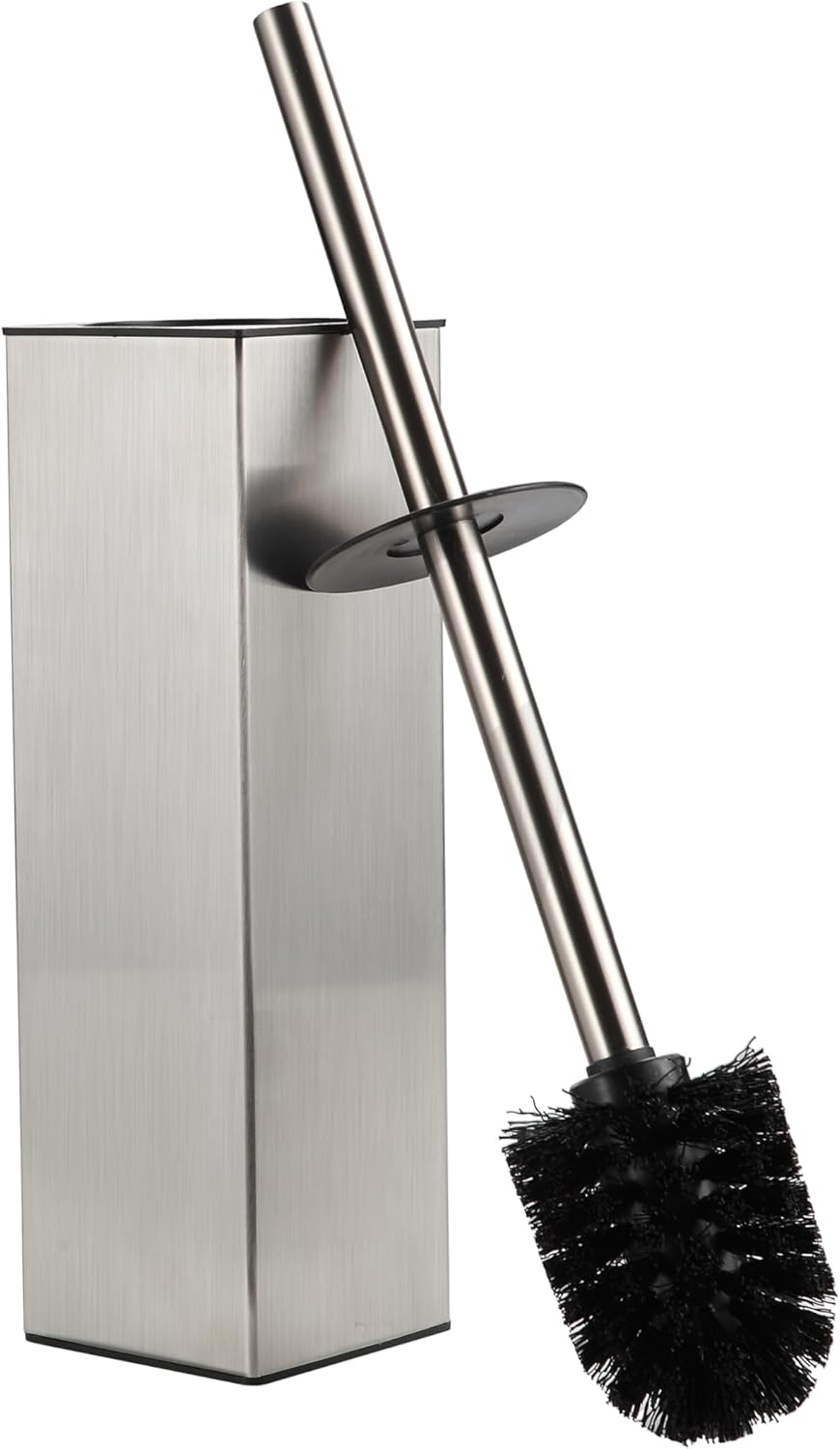 BGL Square Toilet Brush with Holder,Stainless Steel Rubber Painted Toilet Bowl Brush and Holder for