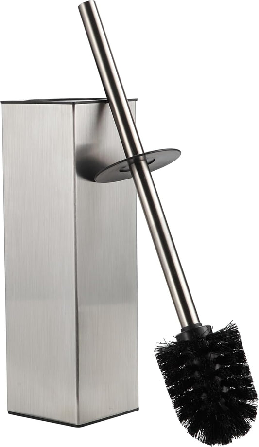 BGL Square Toilet Brush with Holder,Stainless Steel Rubber Painted Toilet Bowl Brush and Holder for