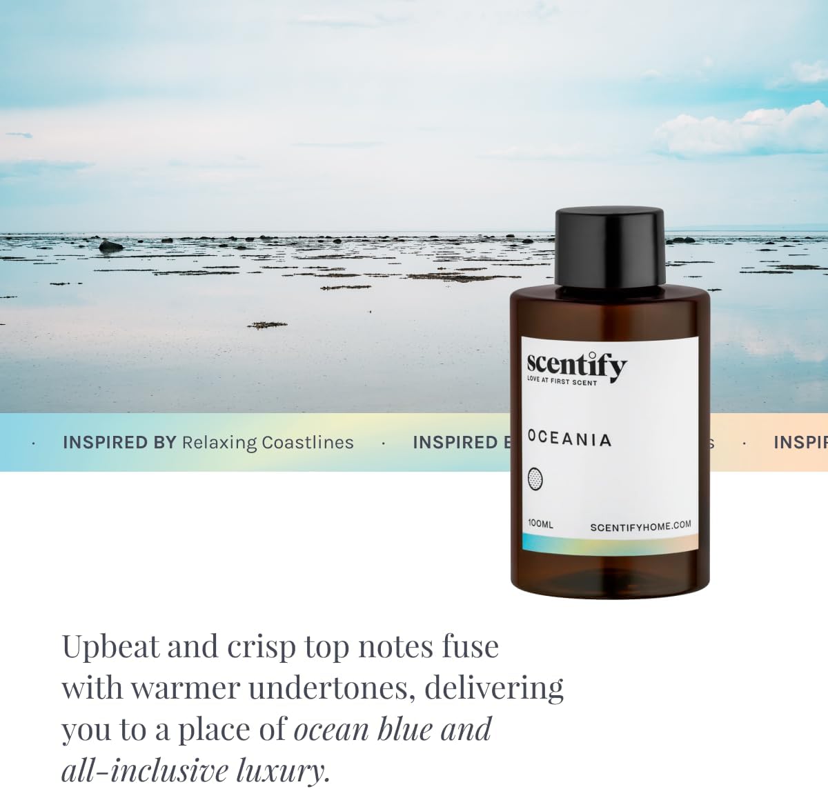 Scentify Oceania Aroma Oil Refill Scent for Oil Diffusers - Orange, Apple, White Tea, Lavender