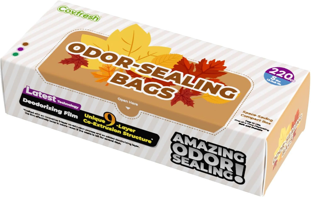 Odor Sealing Small Trash Bags Home & Food Use S-220 Count Disposable Bags, Durable and Unscented