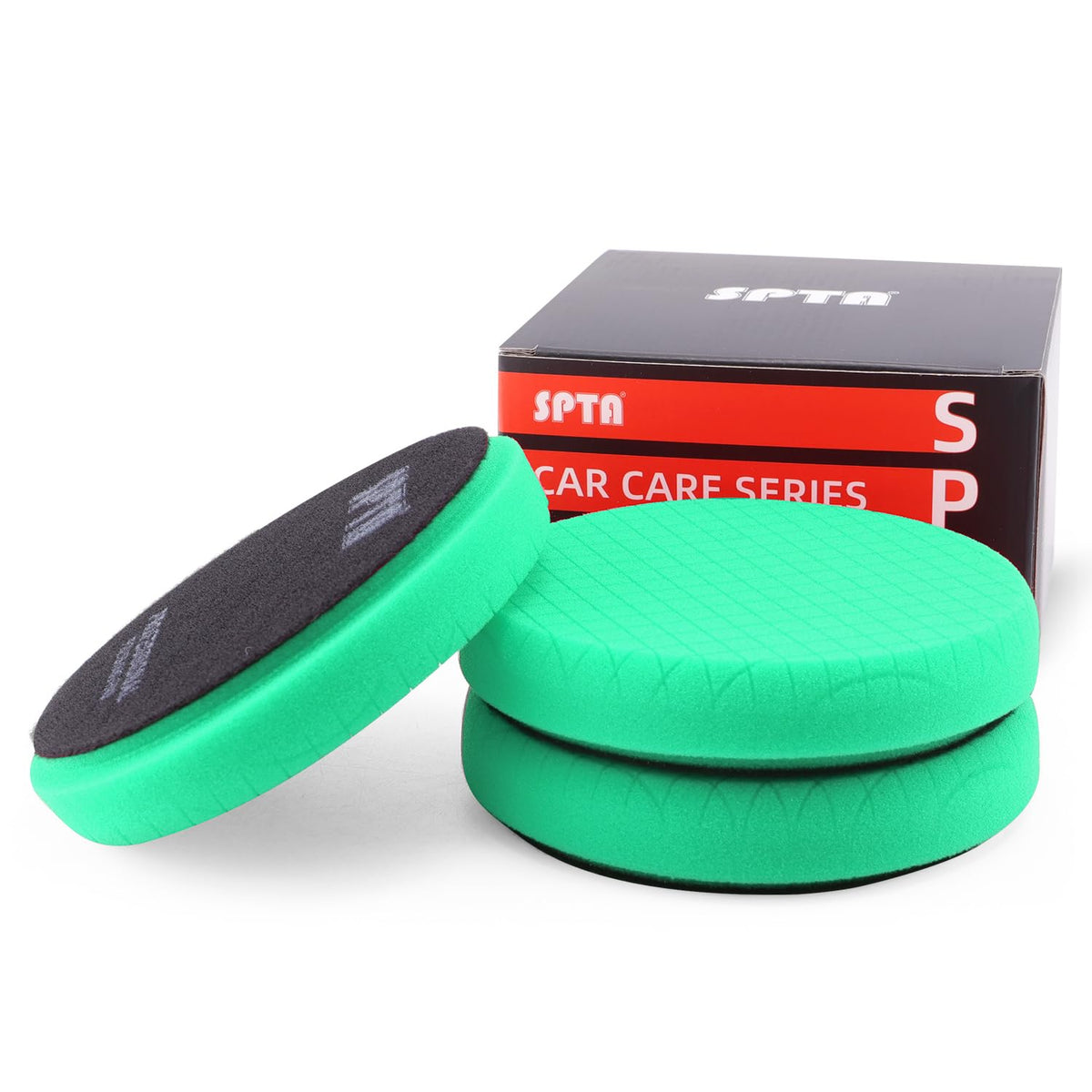 Green Heavy Cut Pad, Buffing Polishing Pads, SPTA 3Pcs 6.5 Inch Face for 6 Inch 150mm Backing Plate