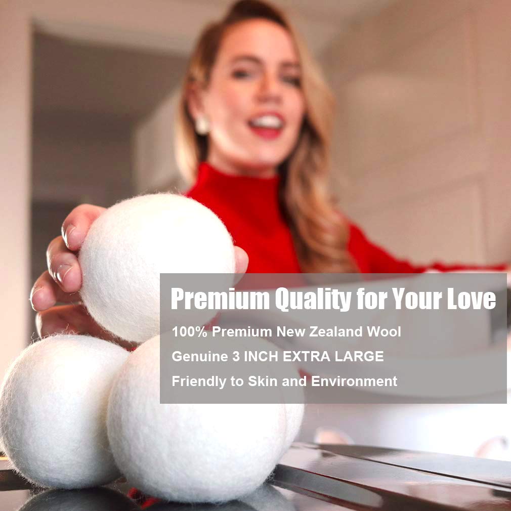 LEVIBASIC Wool Dryer Balls 6 Pack, 100% New Zealand Wool to Core – view 3