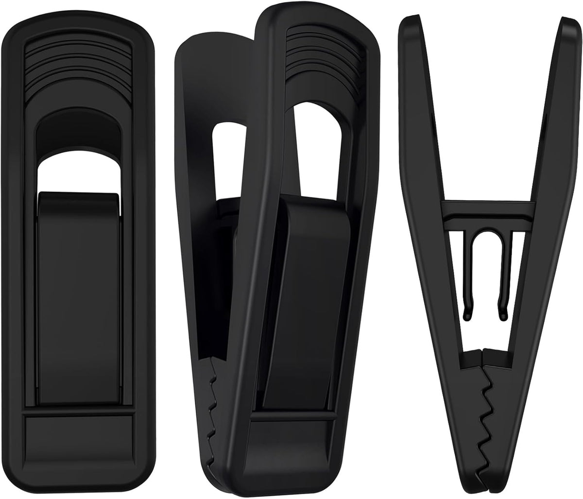 Hanger Clips Perfect for Velvet Hangers (Black, 40 PCS), Non-Slip Plastic Clips Pant Skirt Hanger