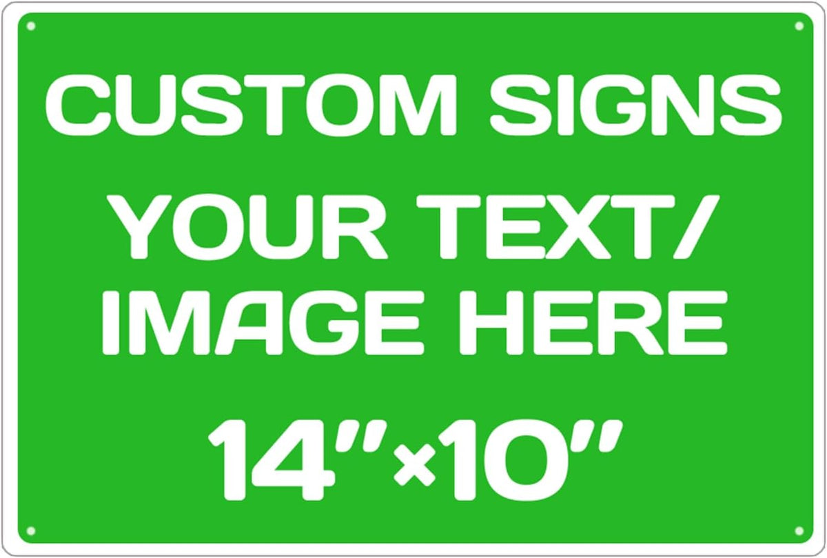 Personalized Aluminum Weatherproof Metal Signs - Multiple Sizes, Custom Text & Picture, Hazard