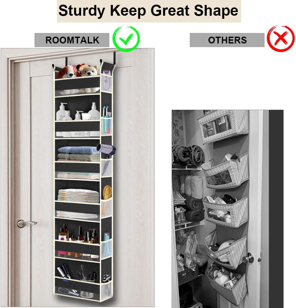 Over The Door Hanging Organizer 6-Shelves and 12 Side Pockets, Over The Door Storage Organizer