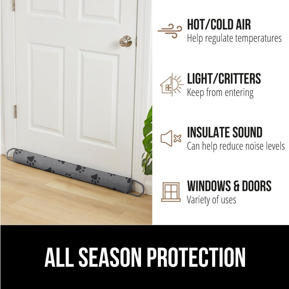 GORILLA GRIP Door Draft Stopper for Bottom of Doors, Weather Stripping Seal Blocks Hot Air, Noise