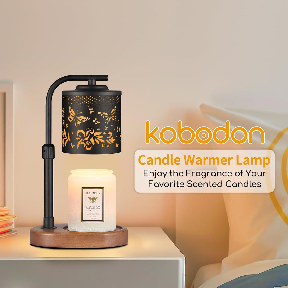 kobodon Candle Warmer Lamp with Timer,Birthday Gifts for Women Mom,Adjustable Height for Scented