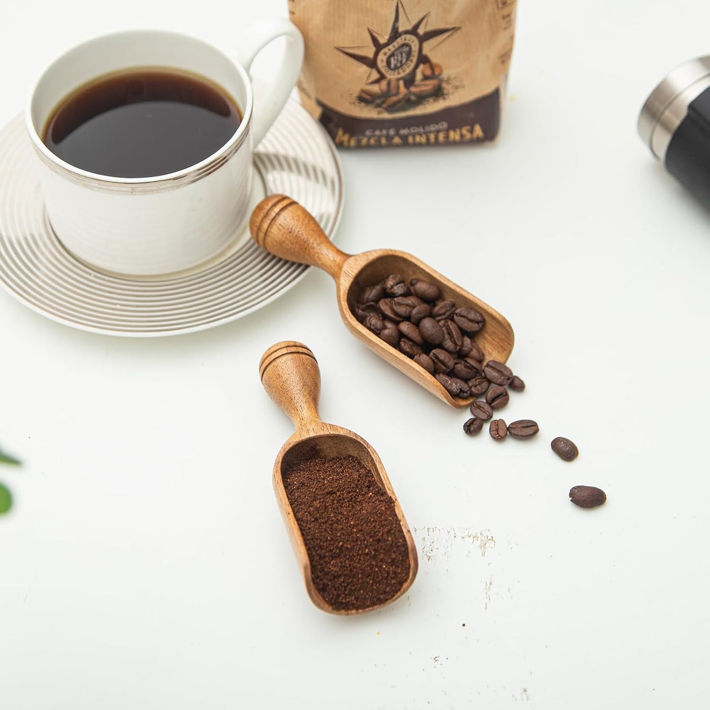 Wooden Scoops for Canisters 3PCS Acacia Wooden Scoop for Jars Small Wood Scoops for Canisters