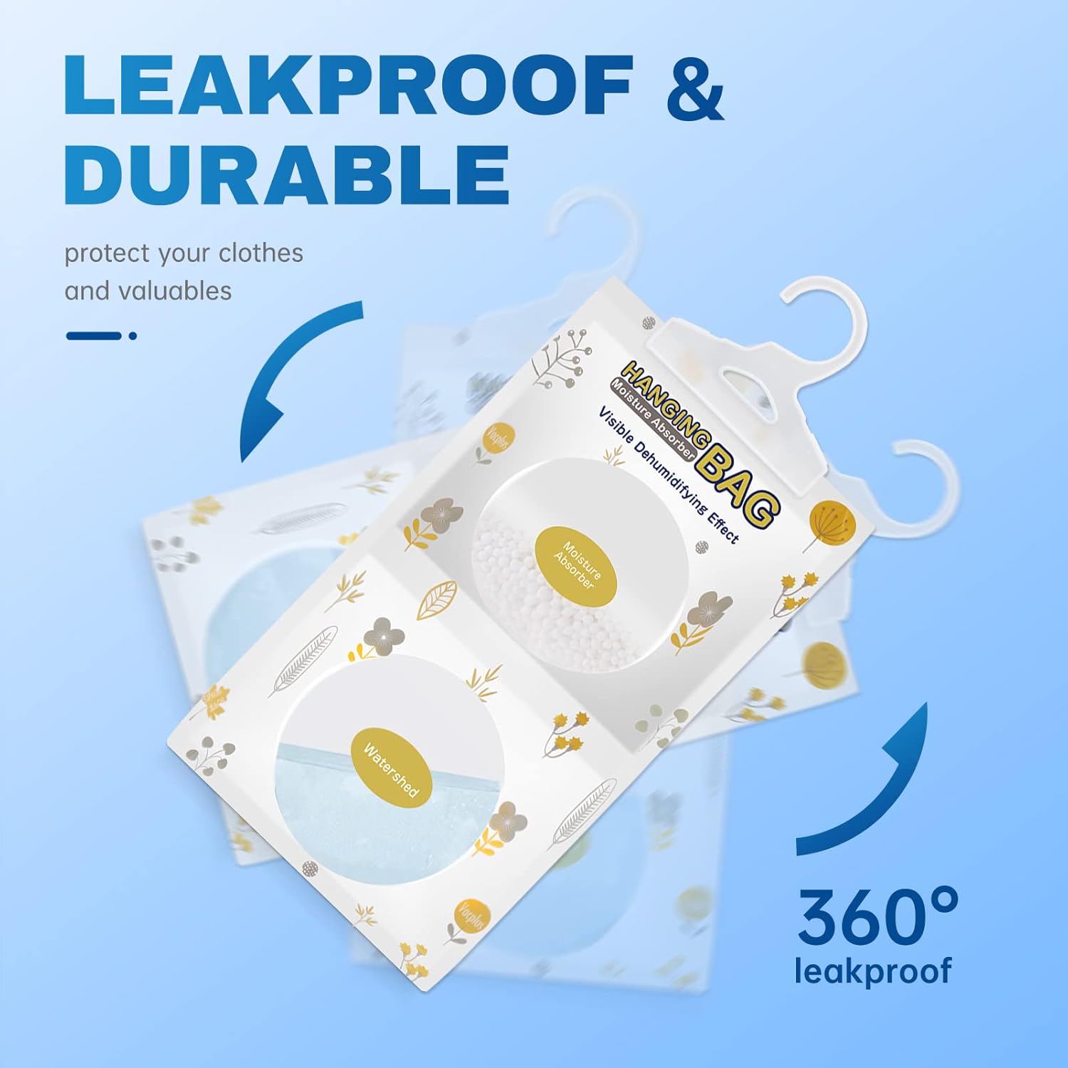 Vacplus Moisture Absorbers Packets, Fragrance Free 5 Pack, Humidity Packs, Dessicant Packets