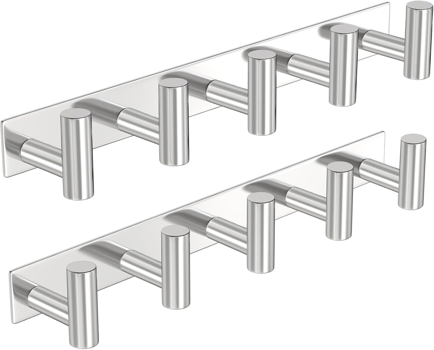 PMMASTO Coat Rack Wall Mounted, 5 "T Shaped Wall Hooks for Hanging, Heavy Duty Stainless Steel Coat
