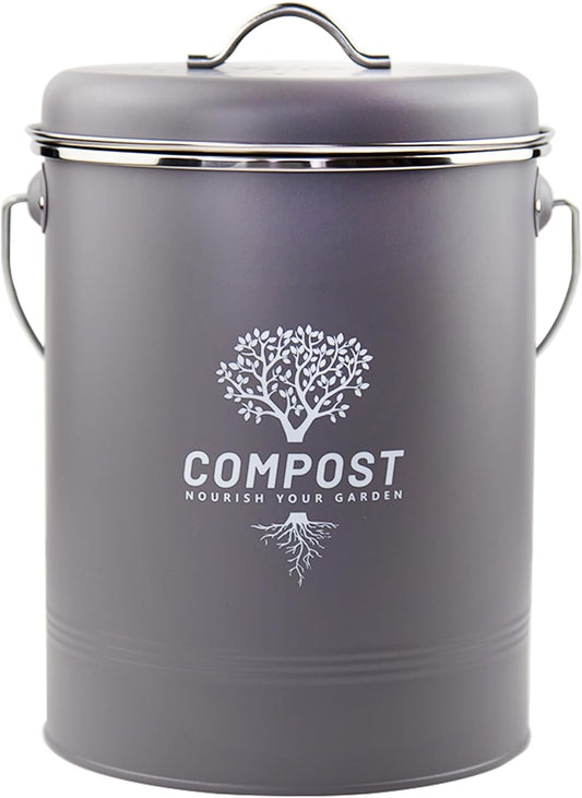 Kitchen Countertop Compost Bin, Odor Resistant Indoor Compost Bin with Lid and Charcoal Filter