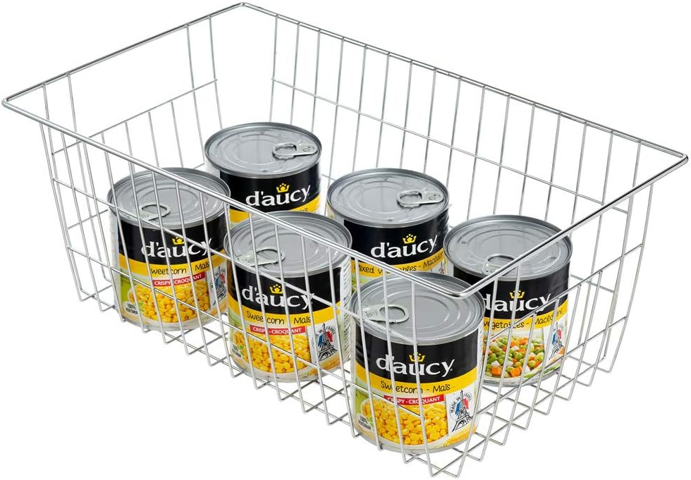 SANNO Freezer Baskets Wire Storage Baskets Closet Organization Baskets Bin Farmhouse Storage Bins