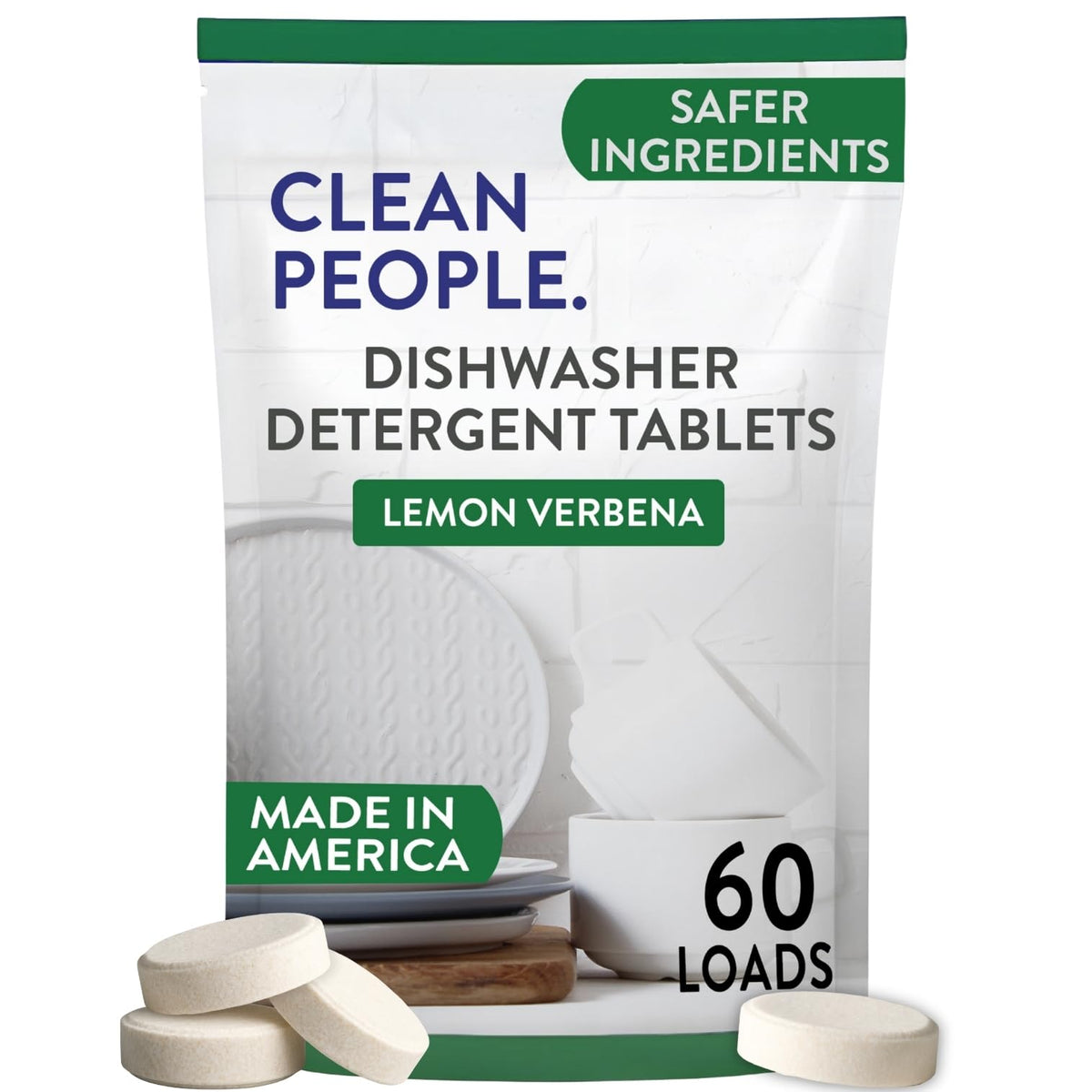 The Clean People Dishwasher Tablets - Cuts Grease & Rinses Sparkling Clean - Residue-Free