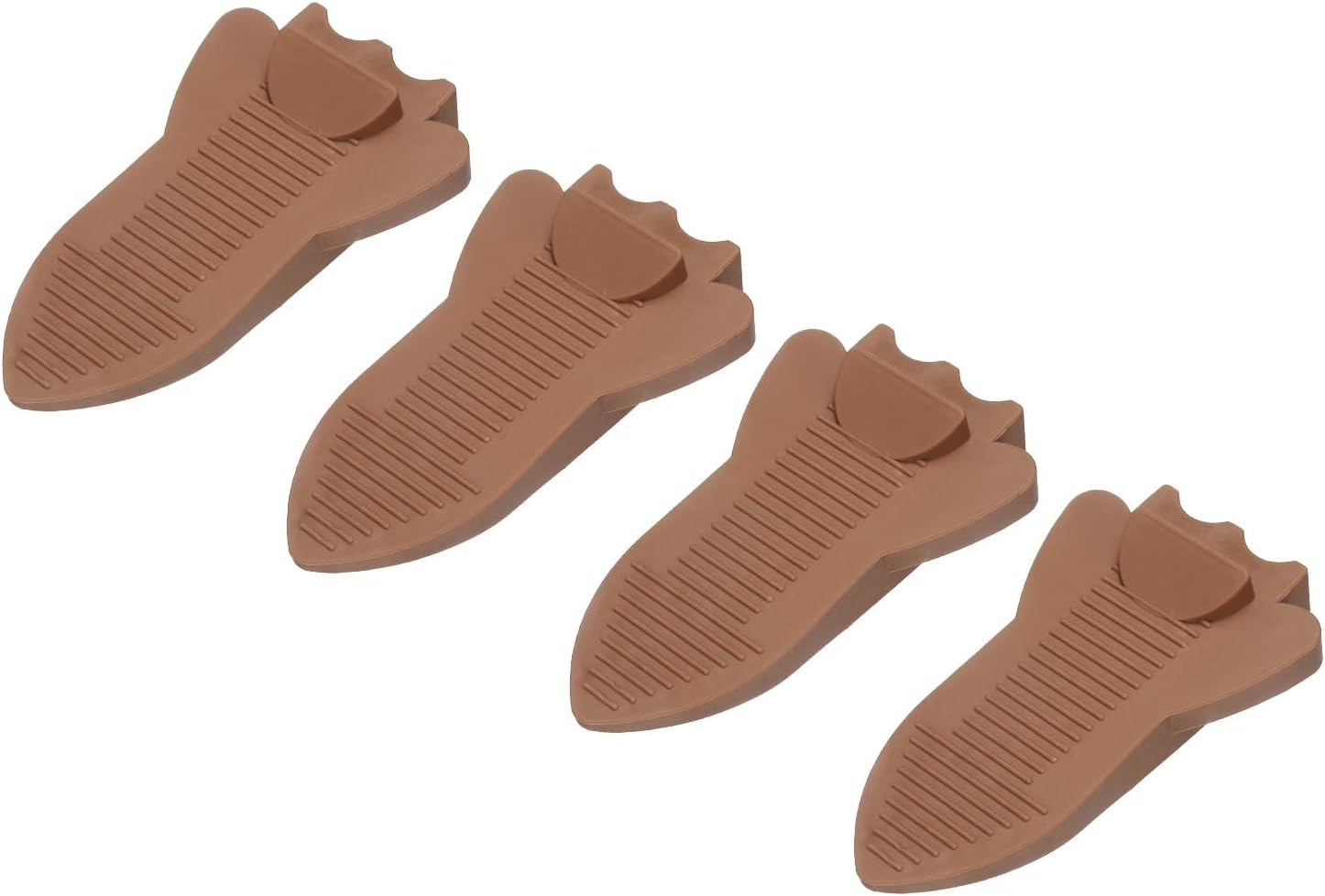 uxcell 4 Pcs Door Stoppers for Bottom of Door, Rubber Stackable Door Stopper Wedge Anti-Slip, 2.13