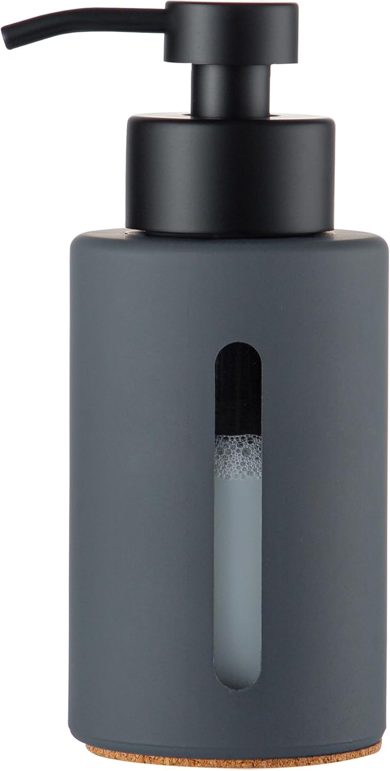 Enra Dish Soap Dispenser with Window,12oz Gary Kitchen Soap Dispenser with Stainless Steel Hand